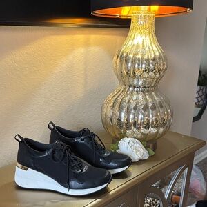 Aldo Women's Sneakers in Black with Gold Trim